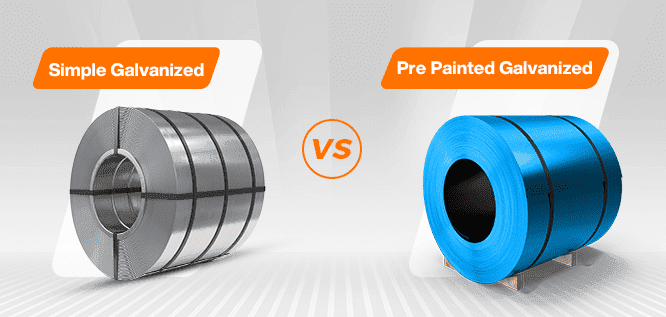 Galvanized VS galvanized + pre-painted (colour coated) coils & sheets