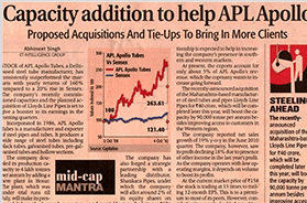Capacity Addition to help APL Apollo-Economic Times